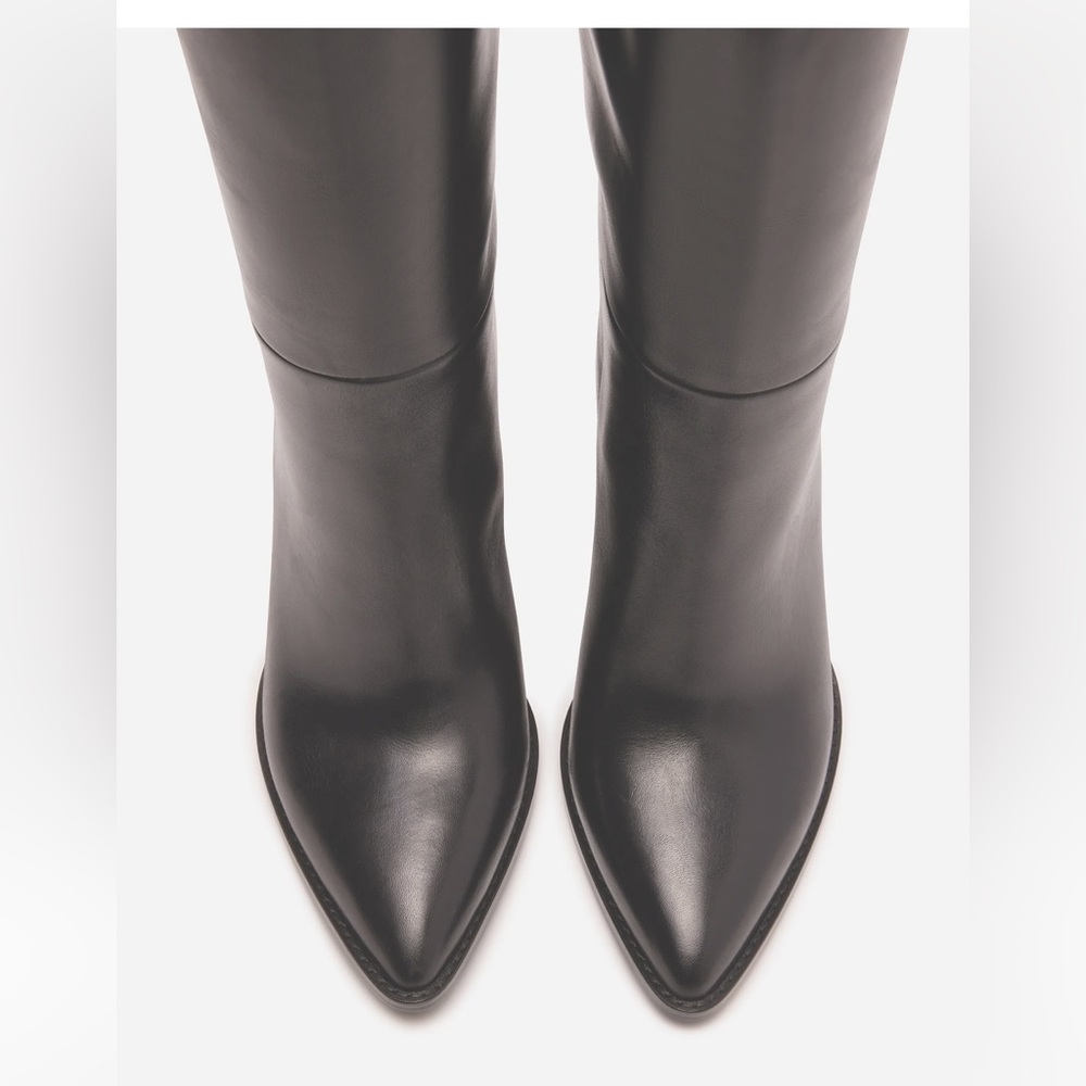 Steve Madden BIXBY BLACK LEATHER Heel Boot - Picture 4 of 7